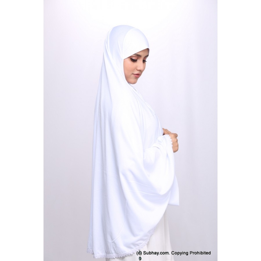 Women's Cotton Scarf or Hajj or Umrah Ihram - White